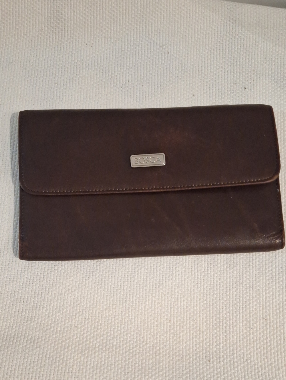 Bosca Chocolate Brown Leather Clutch Wallet